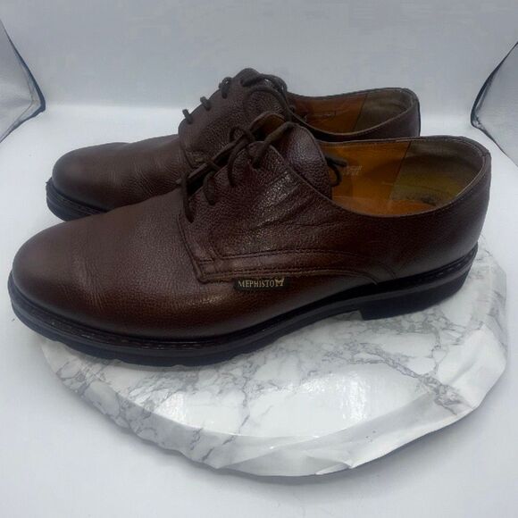 MEPHISTO Chestnut Brown Leather Marlon Oxford Shoes-10.5 main image 7